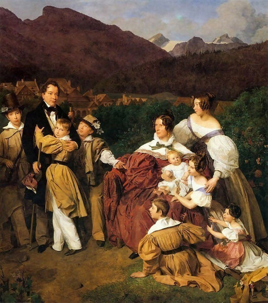 Ferdinand Georg Waldmüller Dr Joseph Eltz and his family in Bat Ischl 50X40 Canvas
