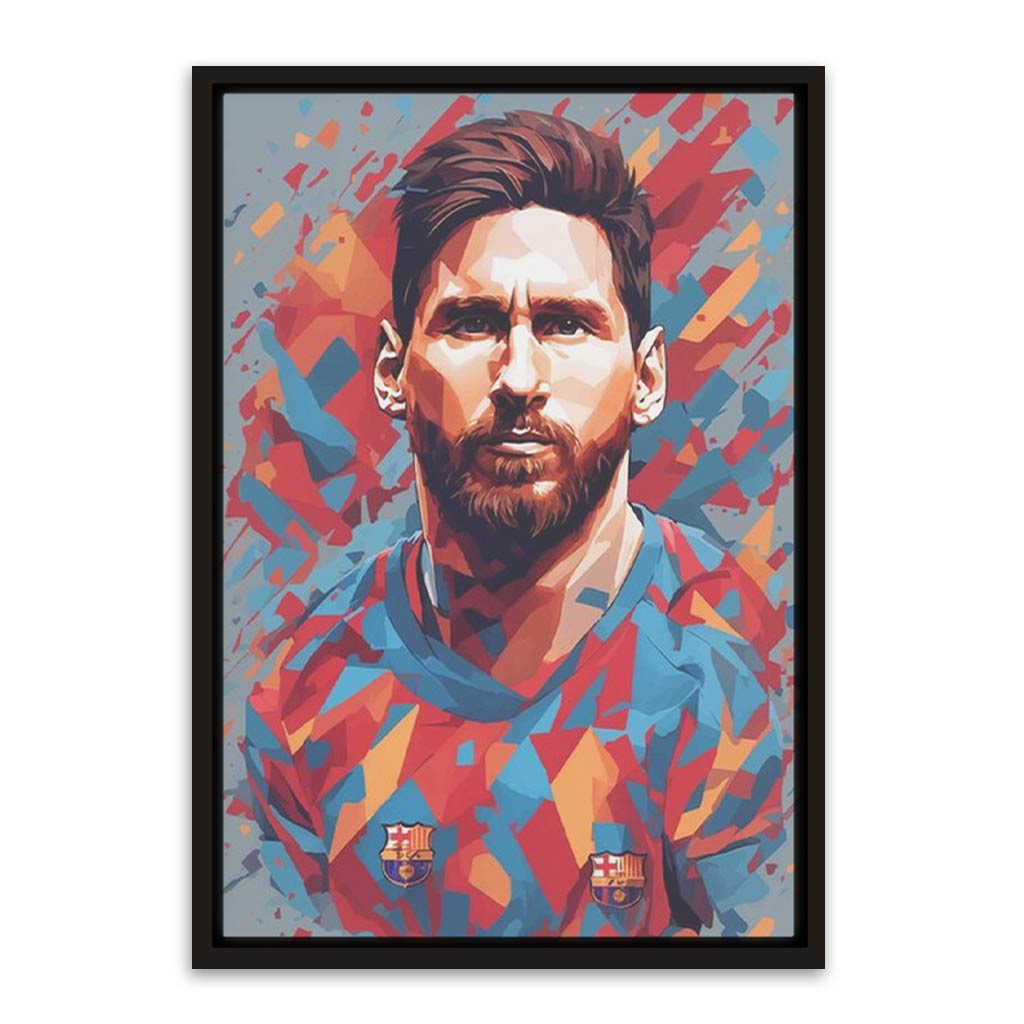 Messi poster Black Canvas frame acrylic canvas Frames