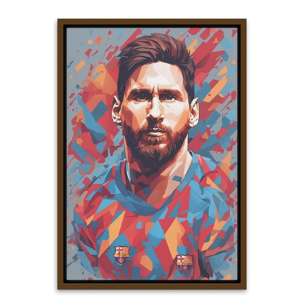 Messi poster Brown Canvas frame acrylic canvas Frames