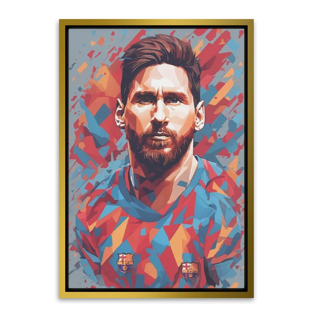 Messi poster Gold Canvas frame acrylic canvas Frames