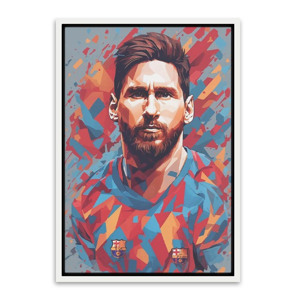 Messi poster White Canvas frame acrylic canvas Frames