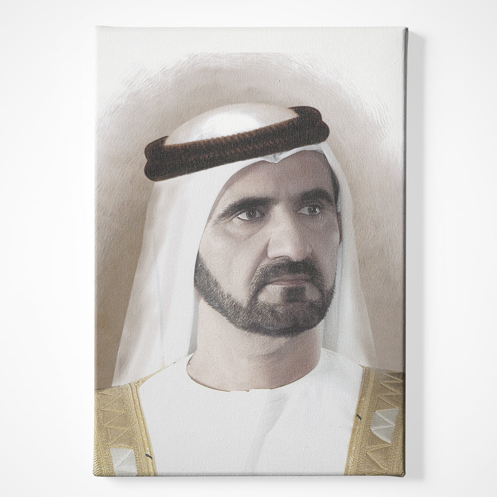 Sheikh Mohammed bin Rashid Al Maktoum. Canvas acrylic canvas Frames