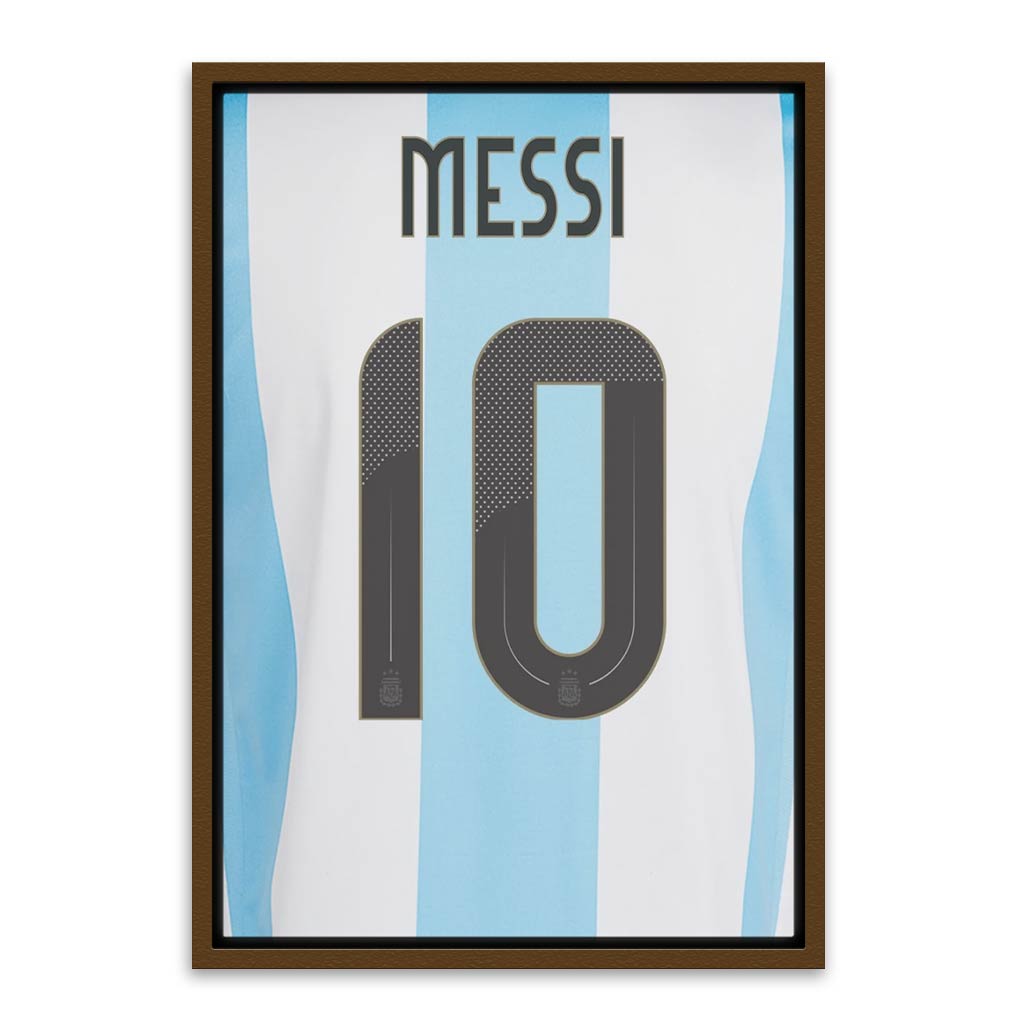 Messi T shirt Brown Canvas frame acrylic canvas Frames