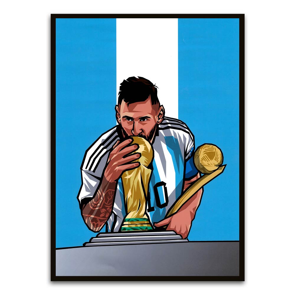 Messi Black Printed frame acrylic canvas Frames