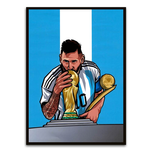 Messi Black Printed frame acrylic canvas Frames