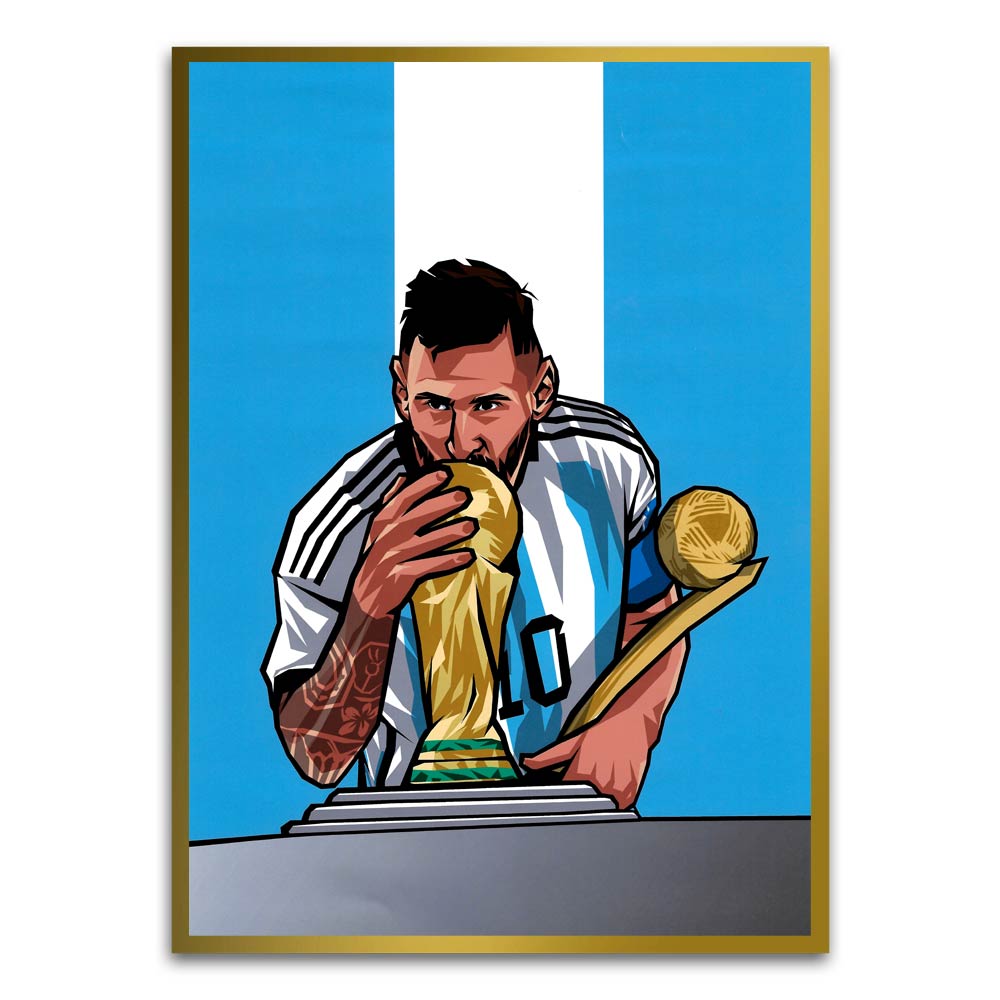 Messi Gold Printed frame acrylic canvas Frames