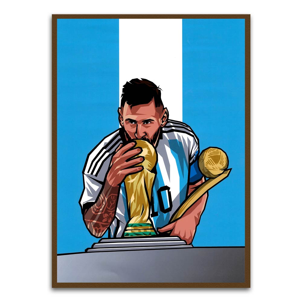 Messi Brown Printed frame acrylic canvas Frames