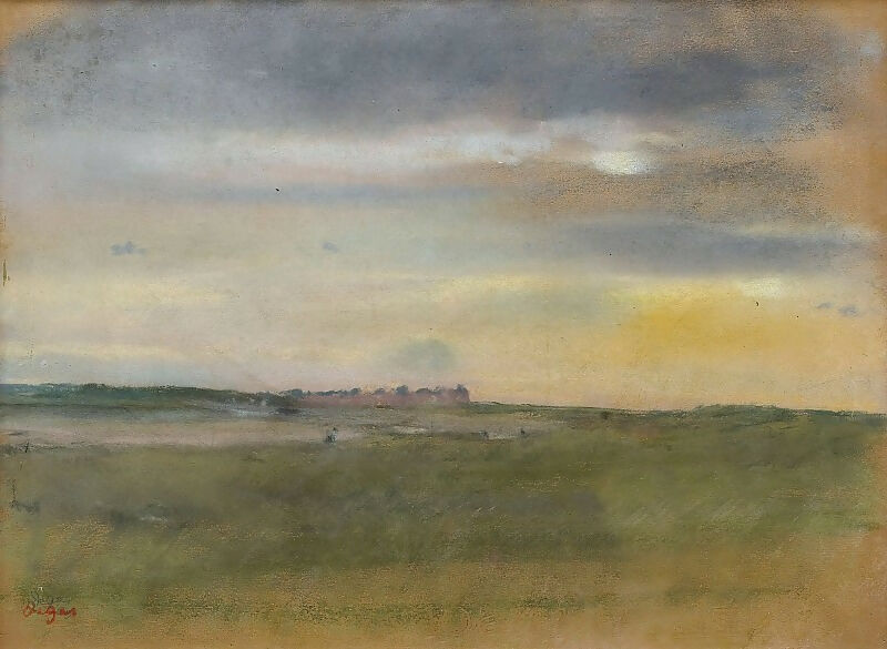 Paintings from Sotheby's auctions – Edgar Degas - Landscape, the Sunset, 1869 50X40 Canvas