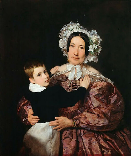 Ferdinand Georg Waldmüller Frau Lindner with her son 50X40 Canvas