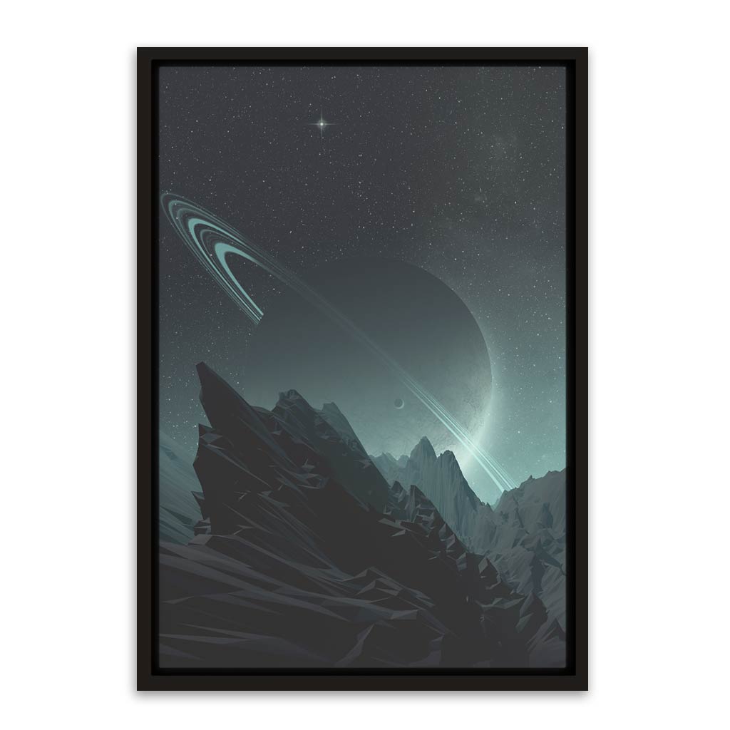 Saturn Planet Black Canvas frame acrylic canvas Frames