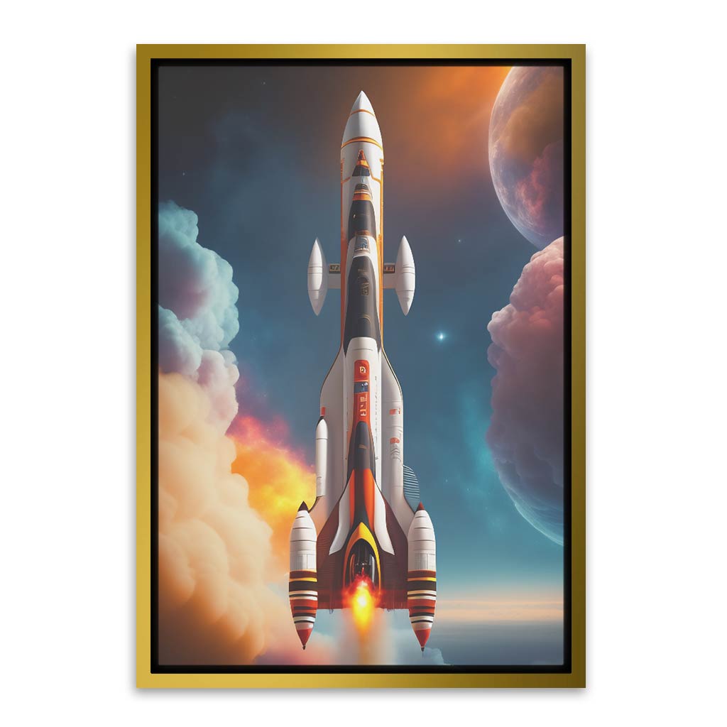 Space Rocket Gold Canvas frame acrylic canvas Frames