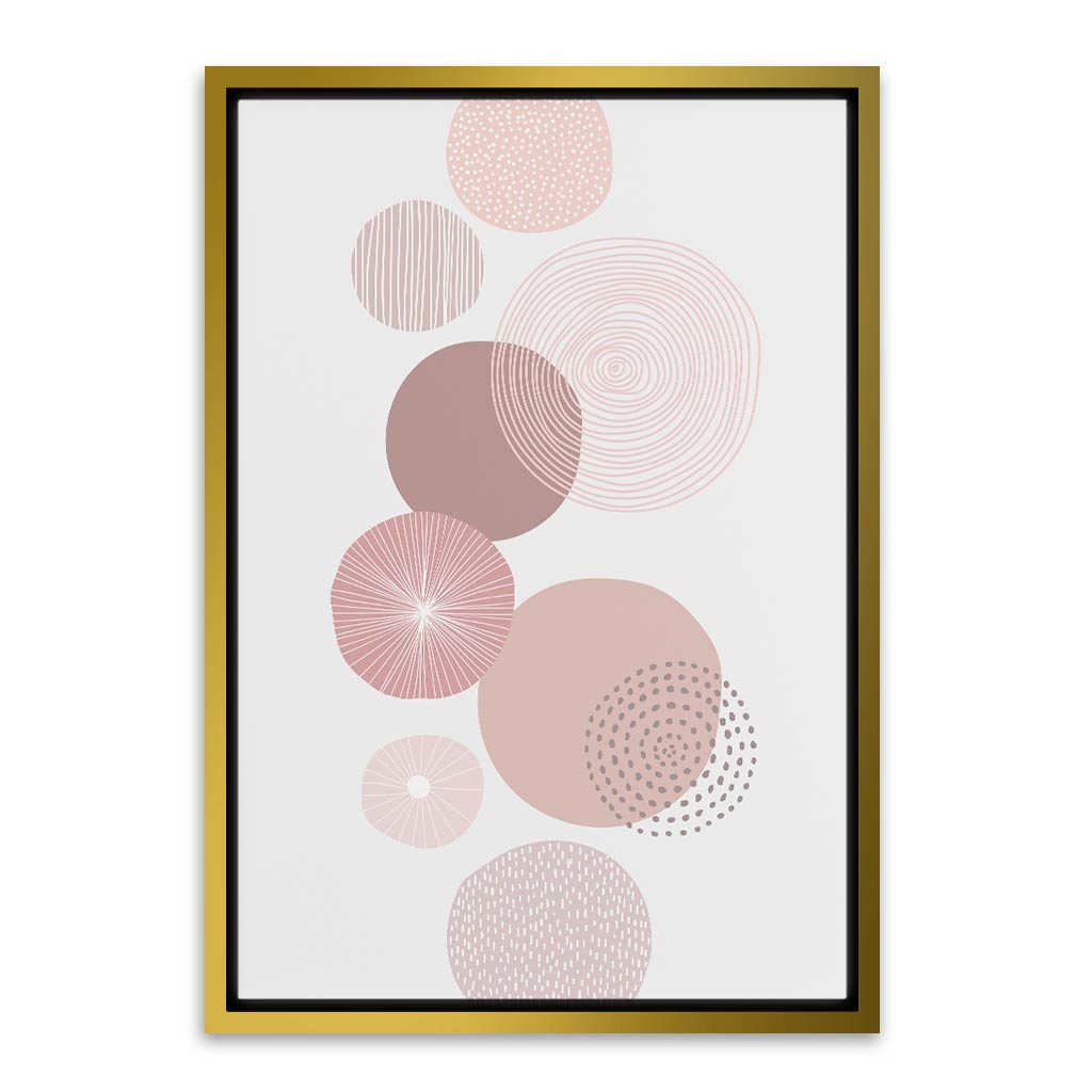 Pastel Pink Abstract Gold Canvas frame acrylic canvas Frames