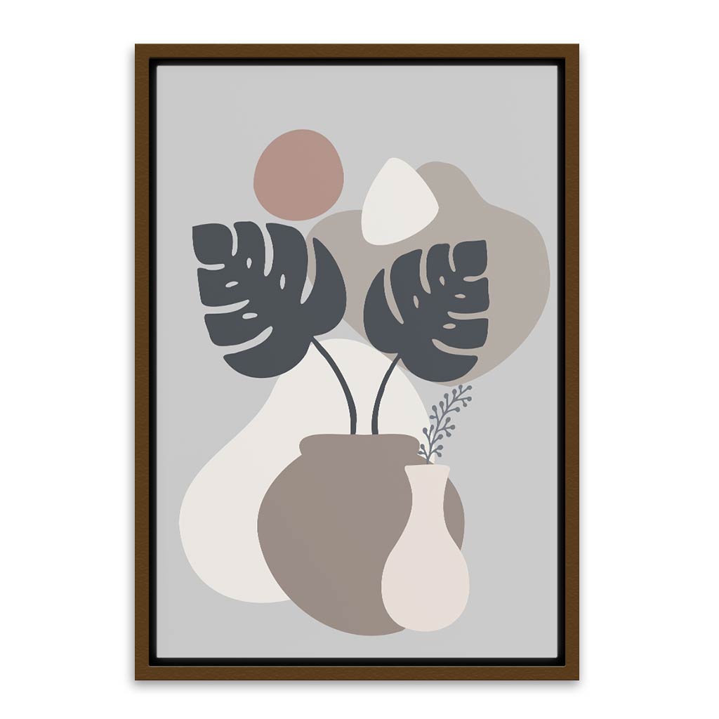 Flower pot Abstract Brown Canvas frame acrylic canvas Frames