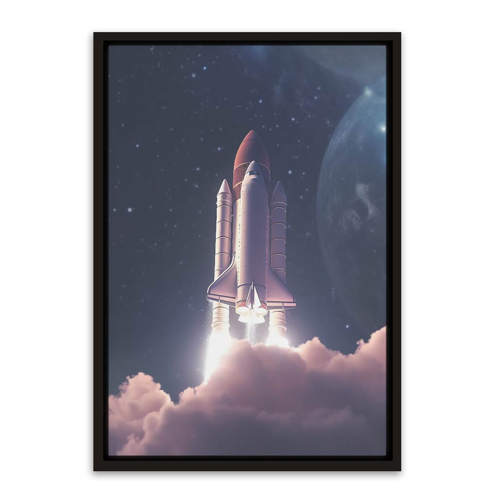 Flying Rocket Black Canvas frame acrylic canvas Frames