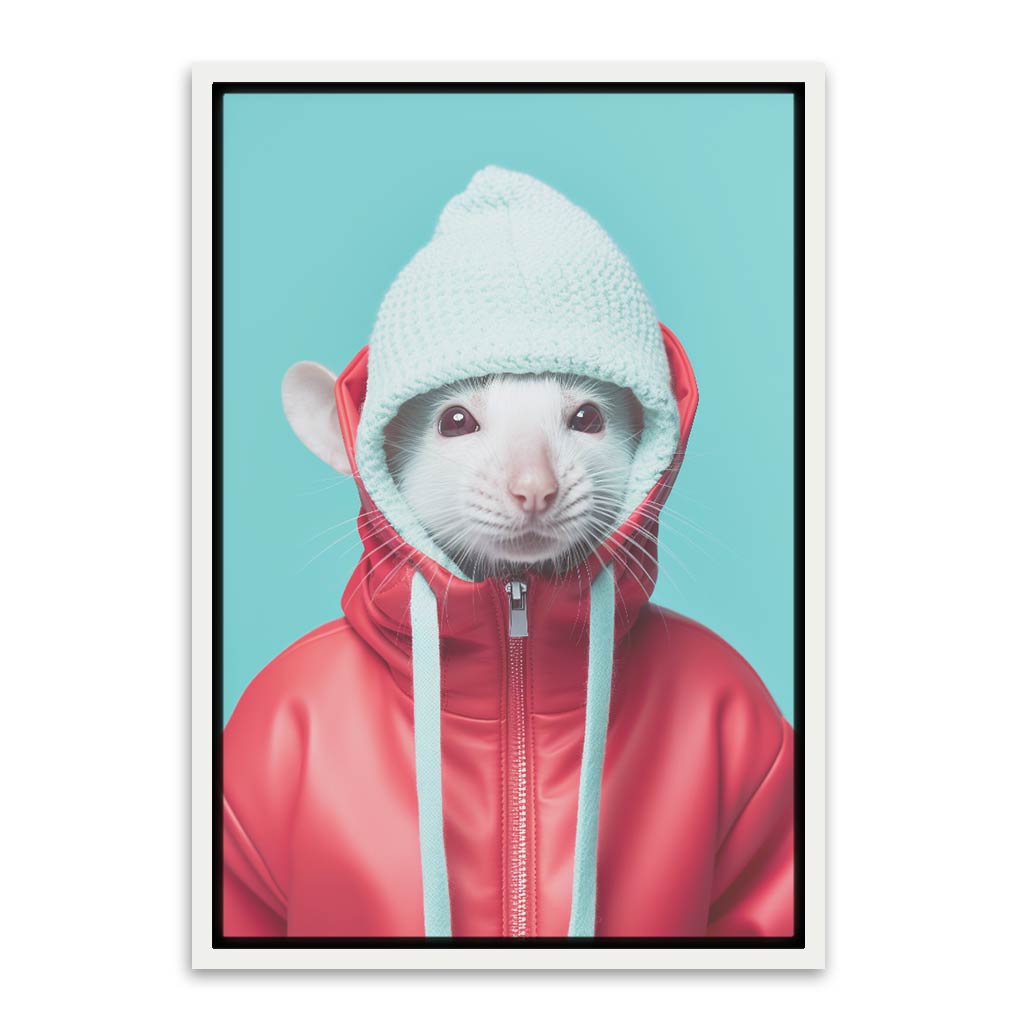 Rat Wearing White Canvas frame acrylic canvas Frames