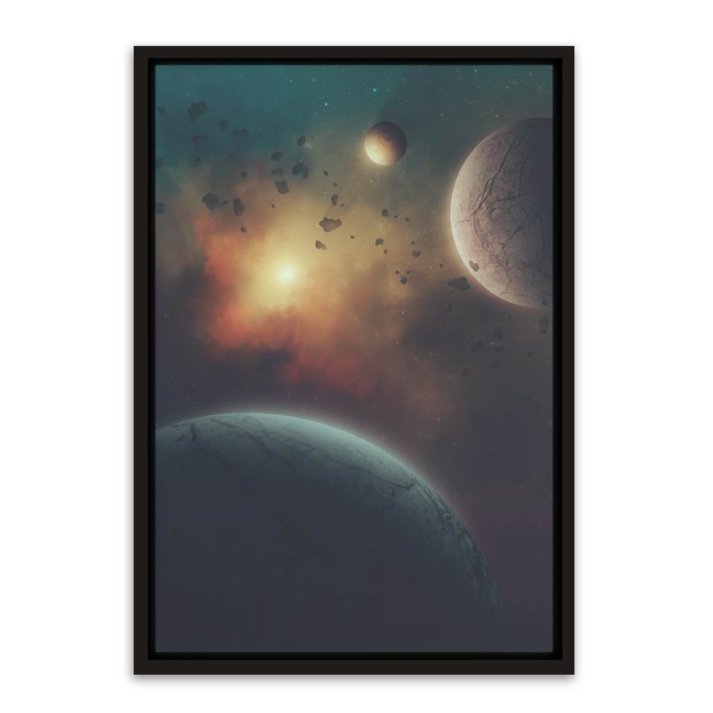 Sunrise in space Black Canvas frame acrylic canvas Frames