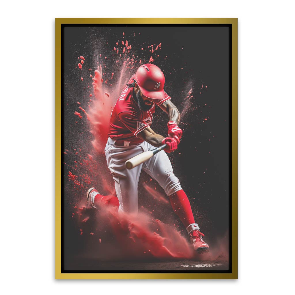 Hitting ball Gold Canvas frame acrylic canvas Frames