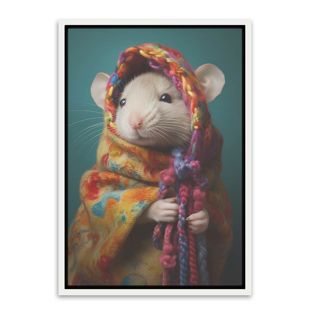 Cuttie rat White Canvas frame acrylic canvas Frames