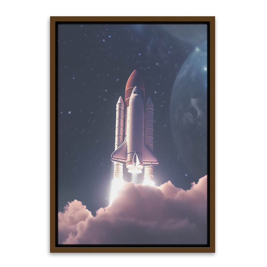 Flying Rocket Brown Canvas frame acrylic canvas Frames