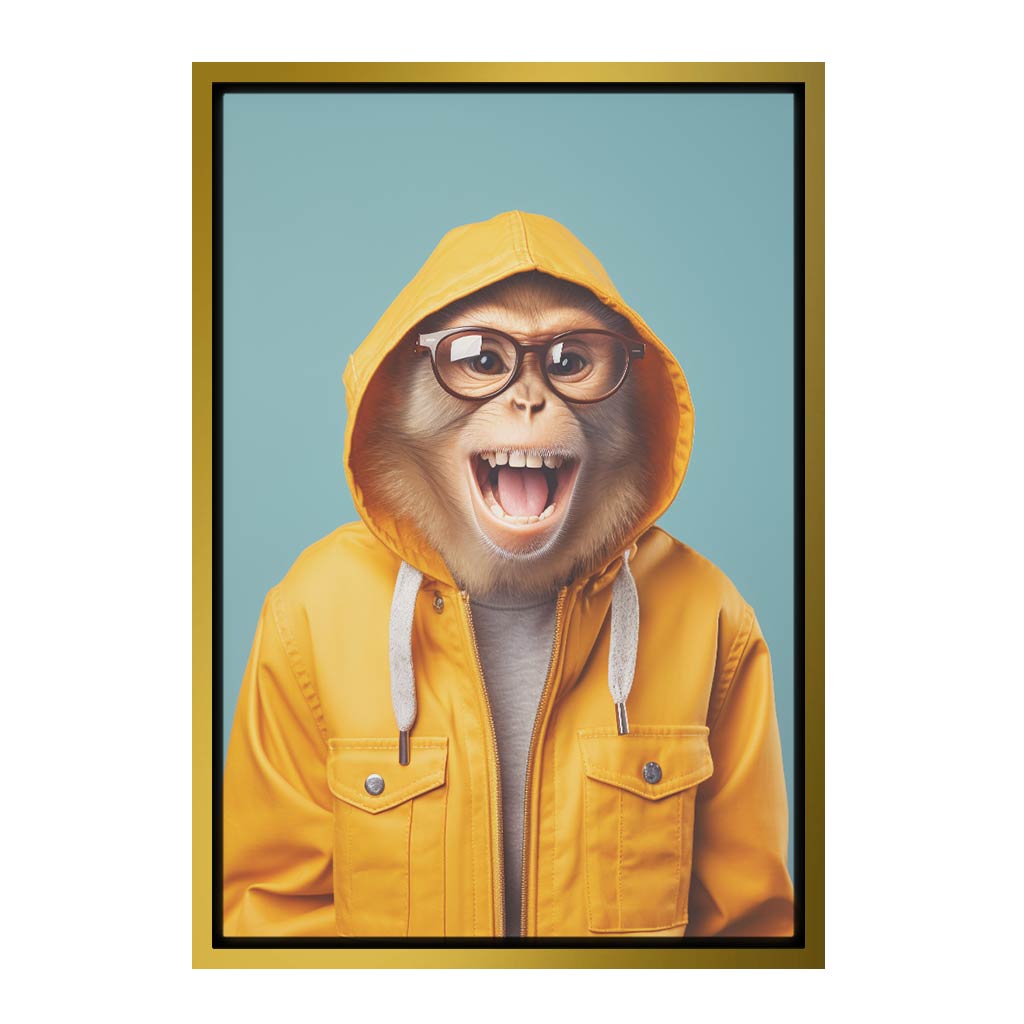 Funny Monkey Gold Canvas frame acrylic canvas Frames