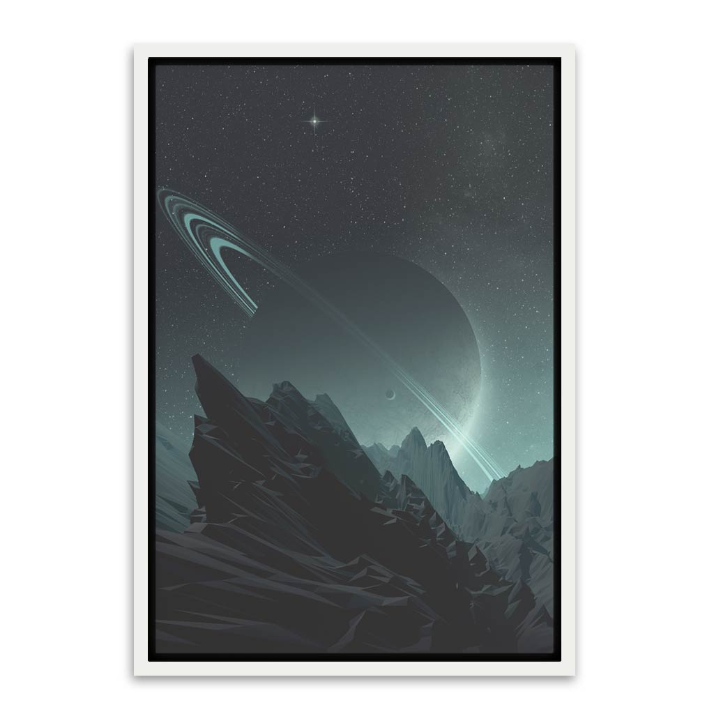 Saturn Planet White Canvas frame acrylic canvas Frames