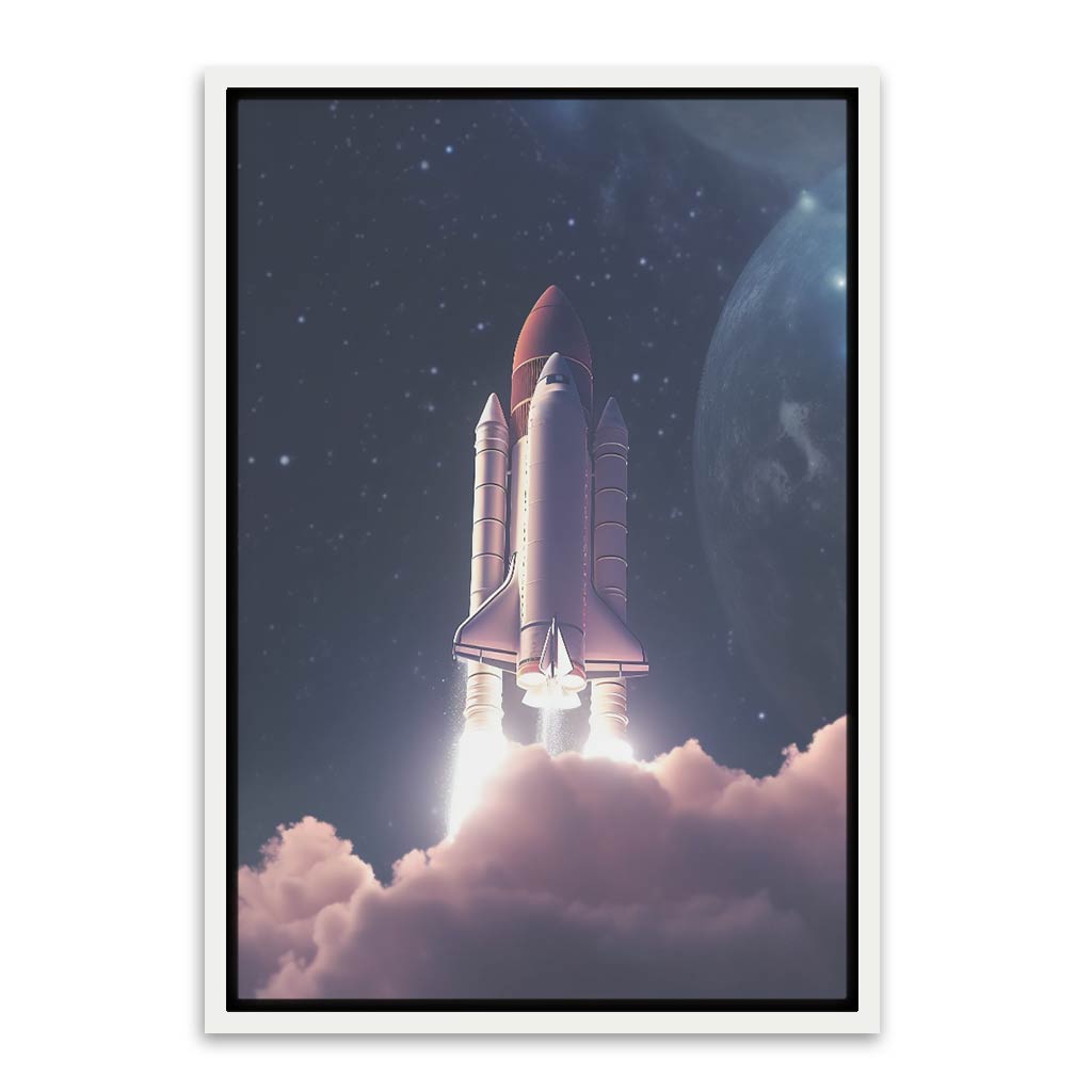 Flying Rocket White Canvas frame acrylic canvas Frames