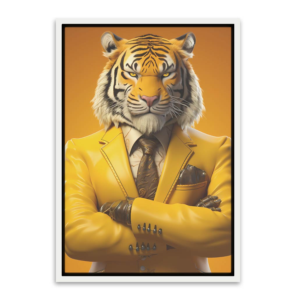 Tiger 1 White Canvas frame acrylic canvas Frames