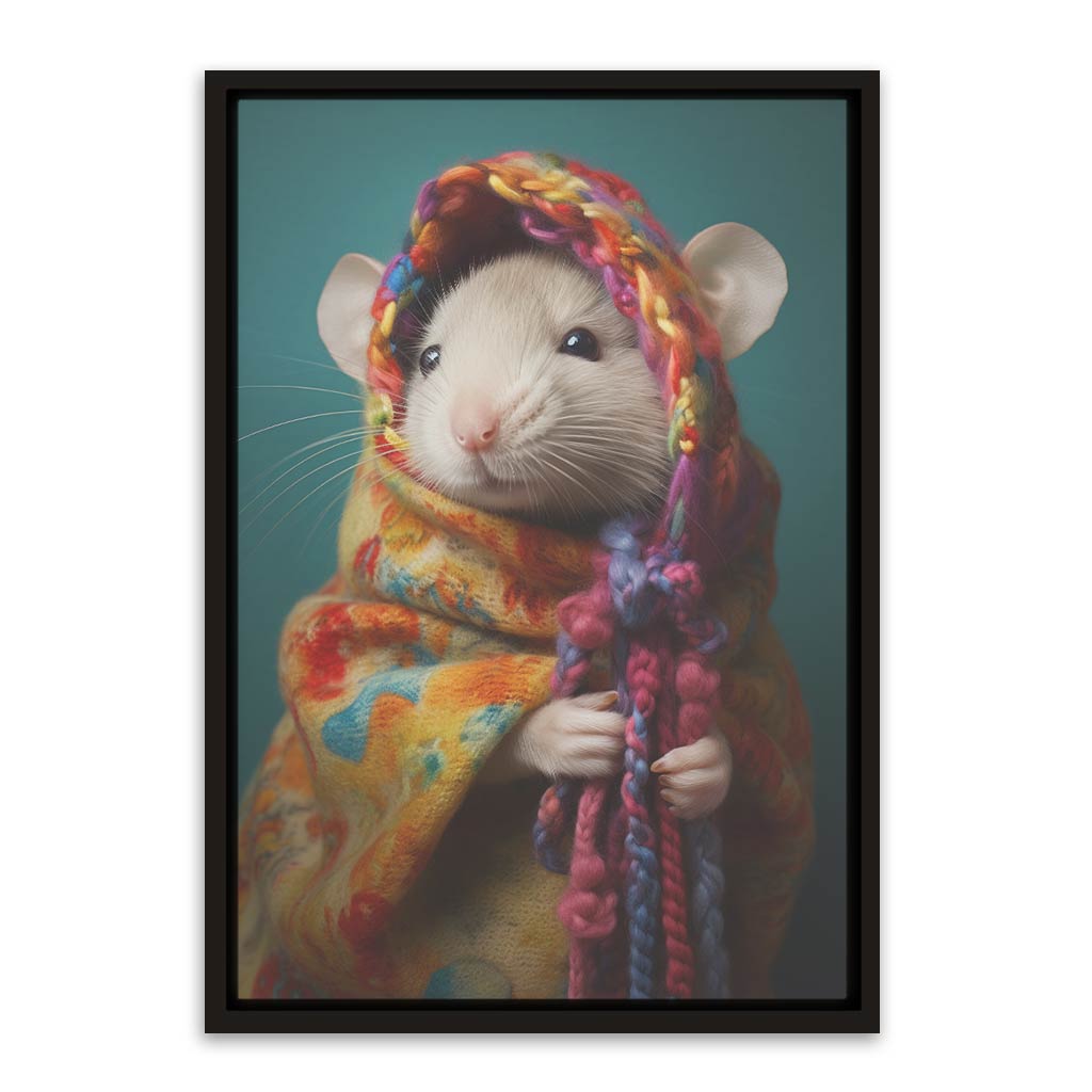 Cuttie rat Black Canvas frame acrylic canvas Frames