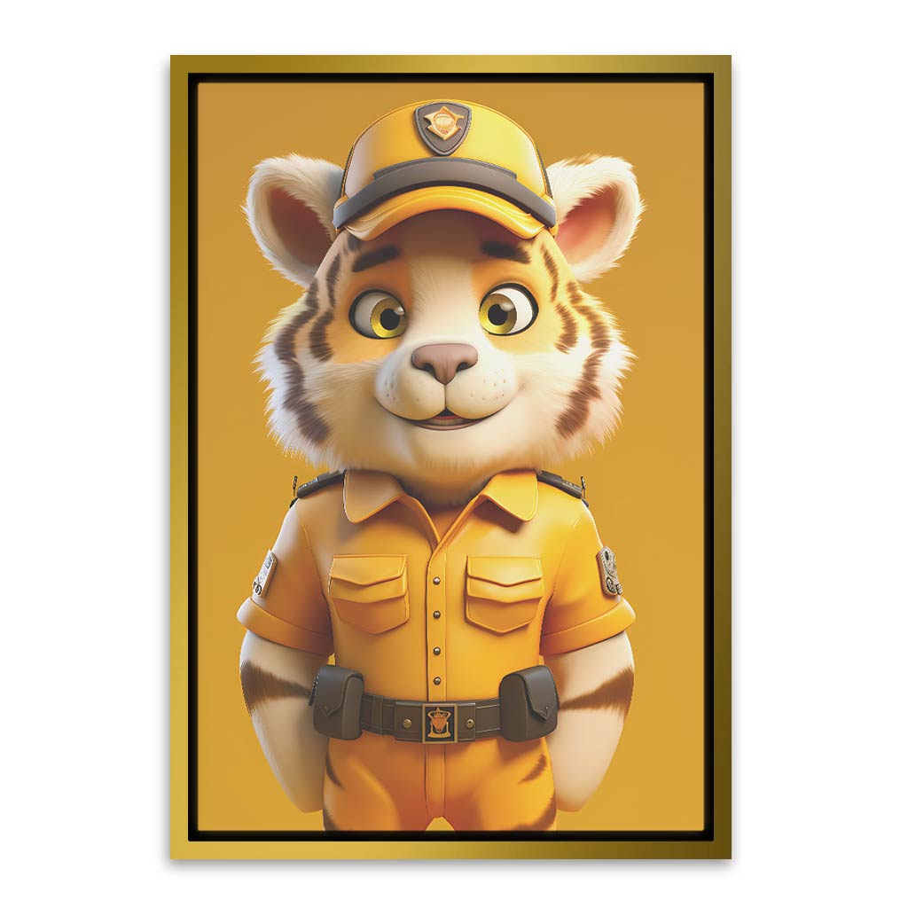 Police Tiger Gold Canvas frame acrylic canvas Frames