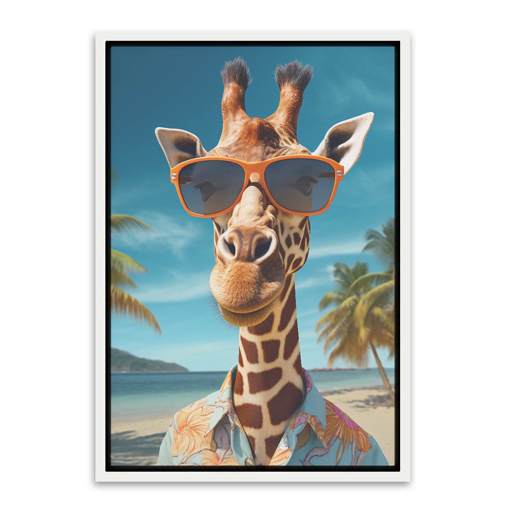 giraffe in beach White Canvas frame acrylic canvas Frames