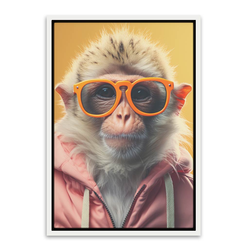 Funkey Monkey White Canvas frame acrylic canvas Frames