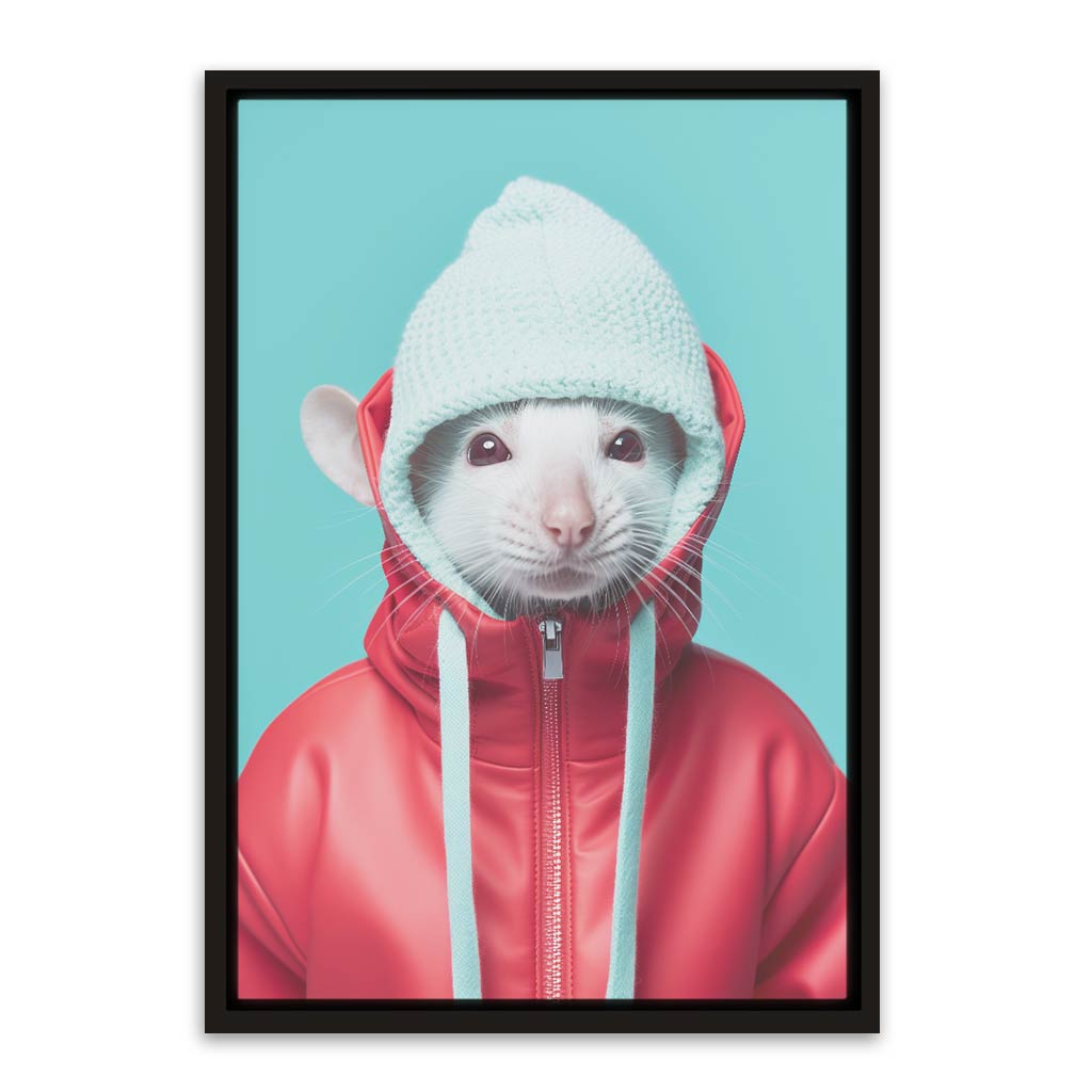 Rat Wearing Black Canvas frame acrylic canvas Frames