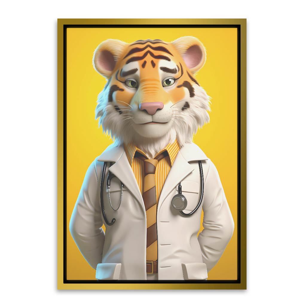 Doctor - Tiger Gold Canvas frame acrylic canvas Frames