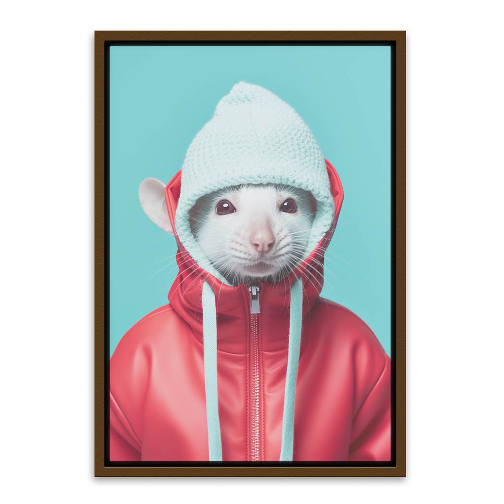 Rat Wearing Brown Canvas frame acrylic canvas Frames