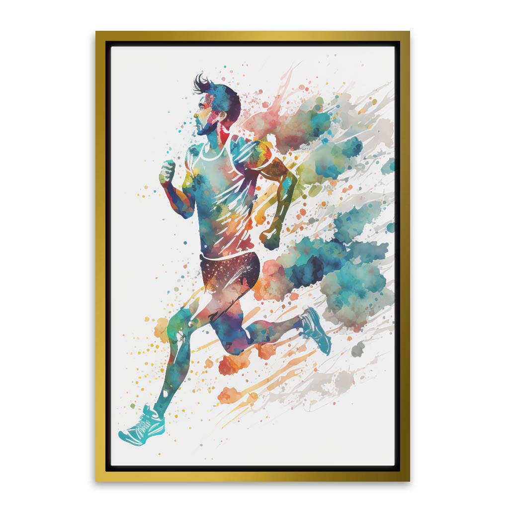 Chromatic Stride Gold Canvas frame acrylic canvas Frames