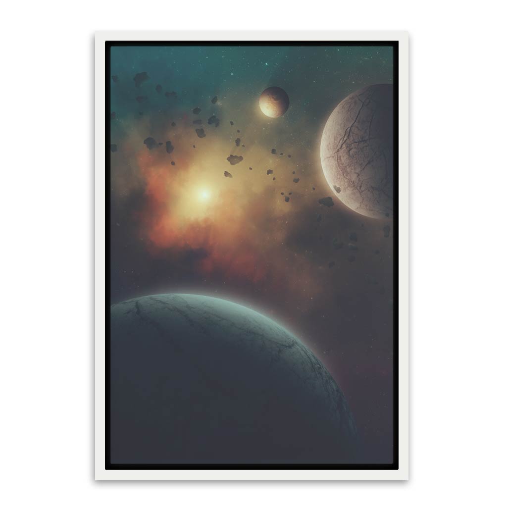 Sunrise in space White Canvas frame acrylic canvas Frames