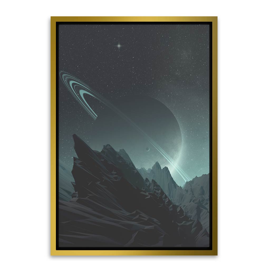 Saturn Planet Gold Canvas frame acrylic canvas Frames