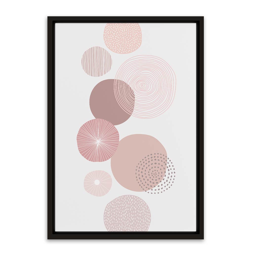 Pastel Pink Abstract Black Canvas frame acrylic canvas Frames