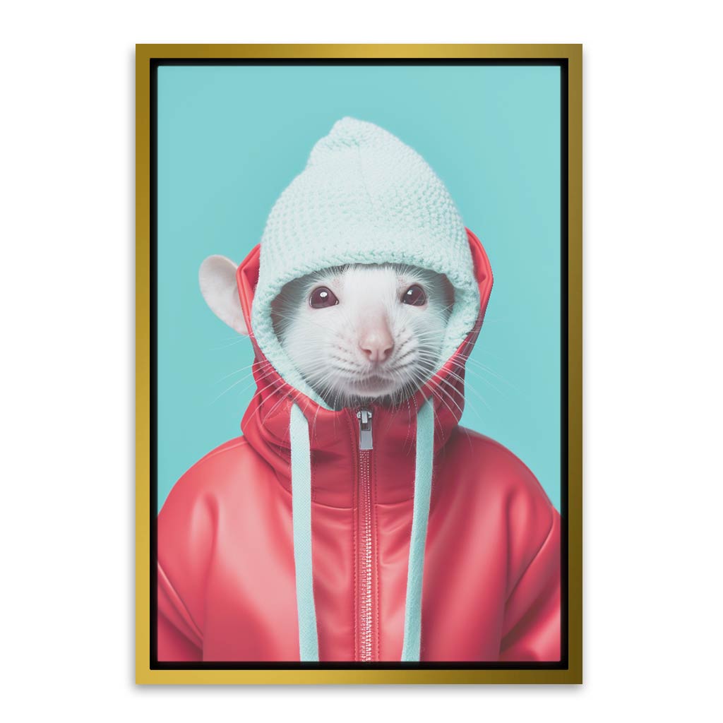 Rat Wearing Gold Canvas frame acrylic canvas Frames