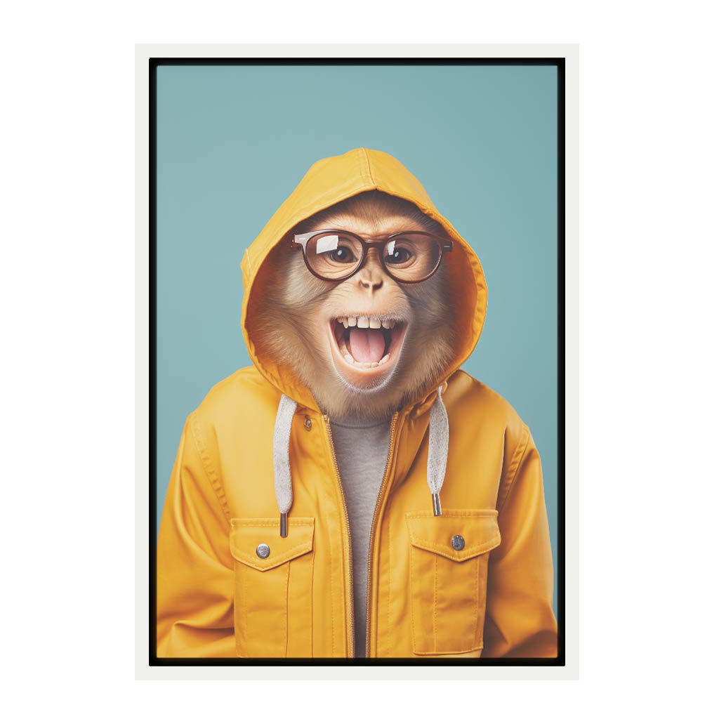 Funny Monkey White Canvas frame acrylic canvas Frames