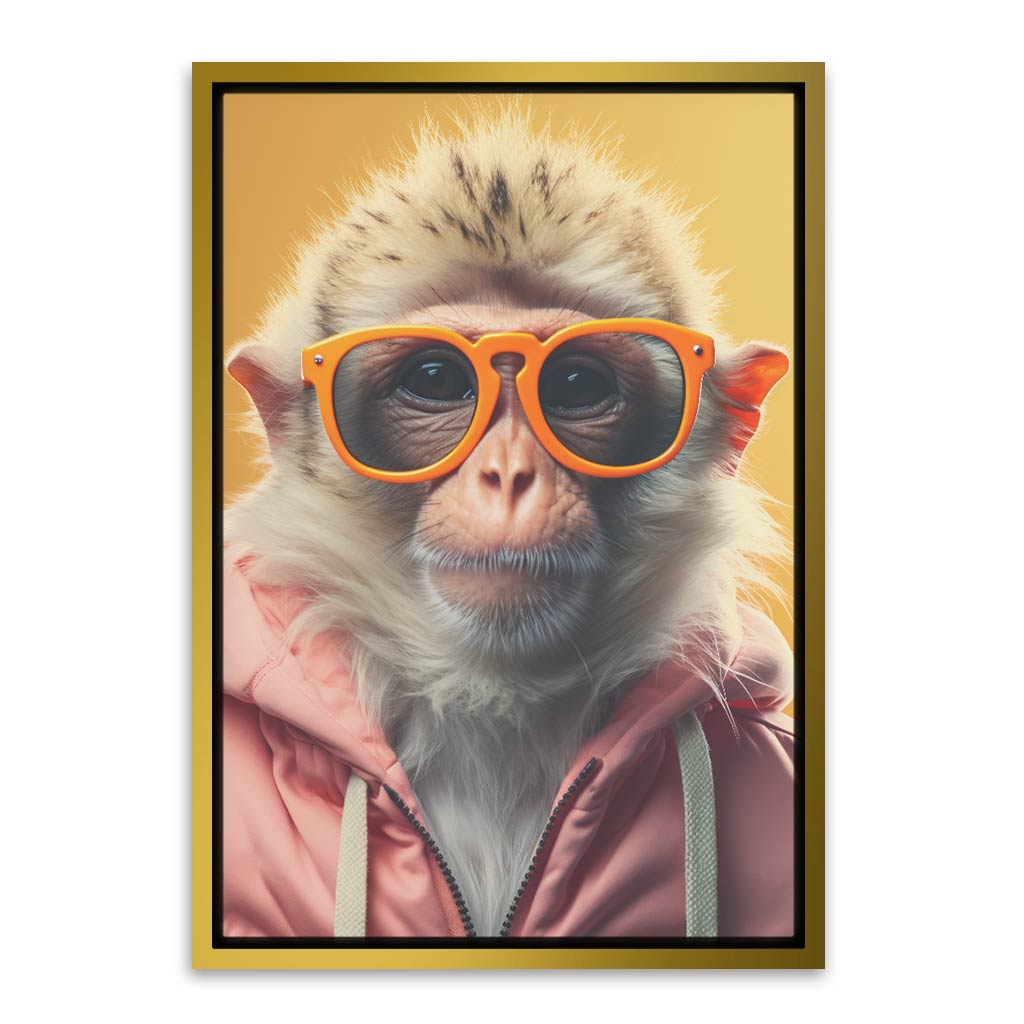 Funkey Monkey Gold Canvas frame acrylic canvas Frames