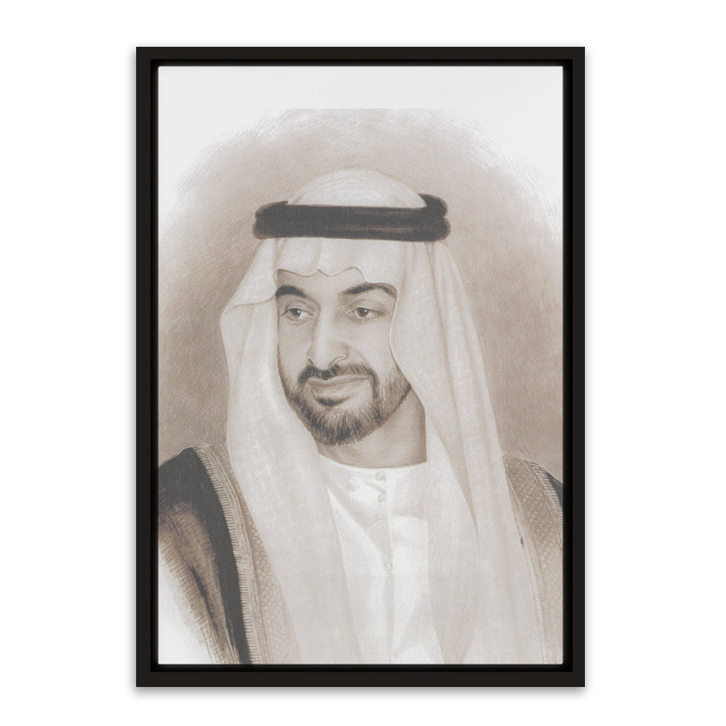 Sheikh Mohammed Bin Zayed Al Nahyan Black Canvas frame acrylic canvas Frames
