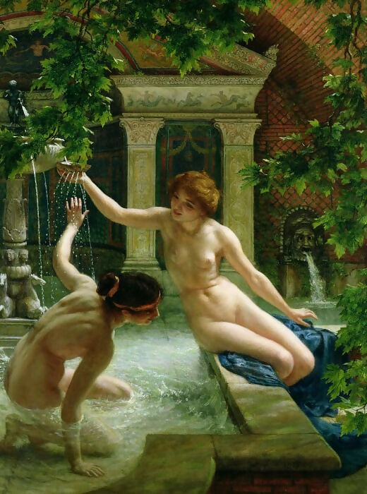Edward John Poynter - Water Fun 50X43 Canvas