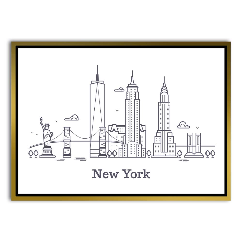 New-York Gold Canvas frame acrylic canvas Frames