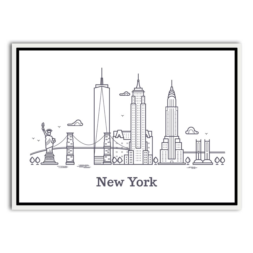 New-York White Canvas frame acrylic canvas Frames