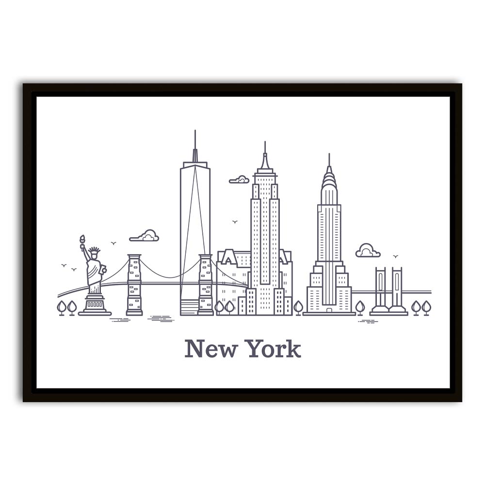 New-York Black Canvas frame acrylic canvas Frames