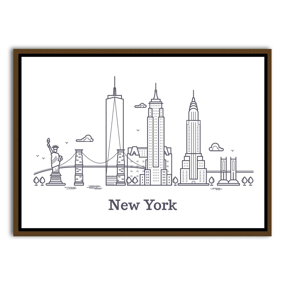 New-York Brown Canvas frame acrylic canvas Frames