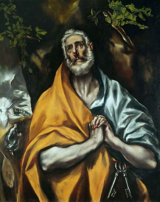 El Greco - Saint Peter in Tearss 50X40 Canvas