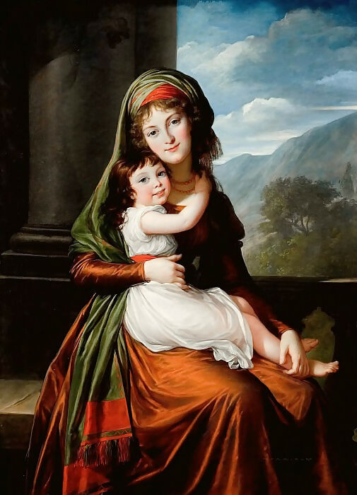 Elisabeth-Louise Vigée-Lebrun – Countess of Schönfeld with her daughter 50X40 Canvas