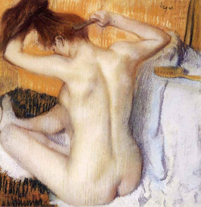 Edgar Degas - Woman Combing Her Hair 90x120 Canvas